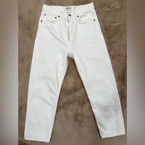 Agolde Riley Women's High Rise Straight Crop White Jeans Size 26